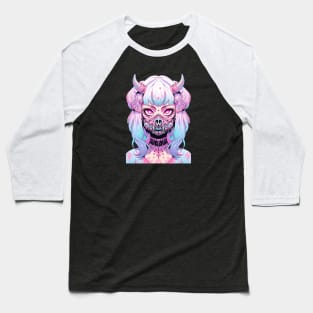 Pastel Goth Kawaii Demon Gril Baseball T-Shirt